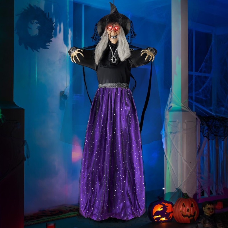 Outdoor Lighting Gazebo - 47'' Animierte Hexen-Halloween-Dekoration für Innen und