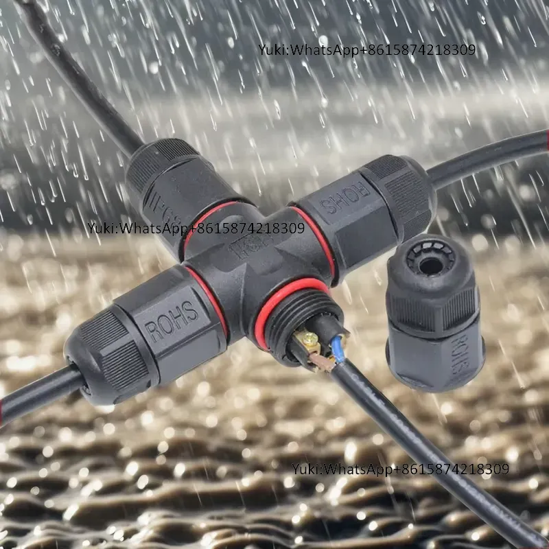 Outdoor Lighting Cable - IP68 Wasserdichter Kabel-T-Verbinder 4-Pin Outdoor Versiegelte