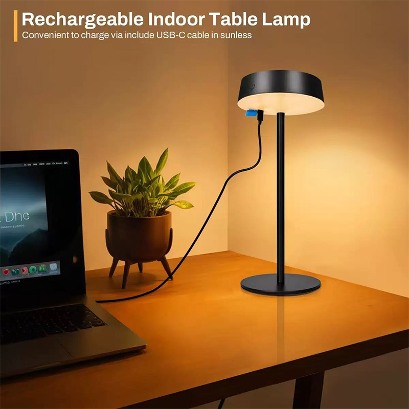Halo Outdoor Lighting - Solar-Tischlampe, dimmbare LED-Schreibtischlampe, wasserdichte kabellose Tischlampe,
